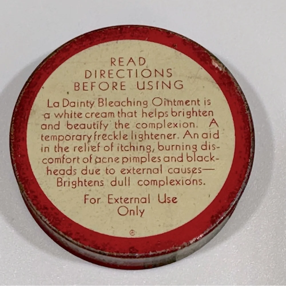 Vintage Antique 1930s? La Dainty Bleaching Ointment Tin Advertising Decor